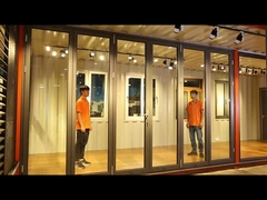 বাইরের অ্যালুমিনিয়াম গ্লাস দ্বিগুণ প্যাটিও স্লাইডিং দরজা জলরোধী কাস্টমাইজড